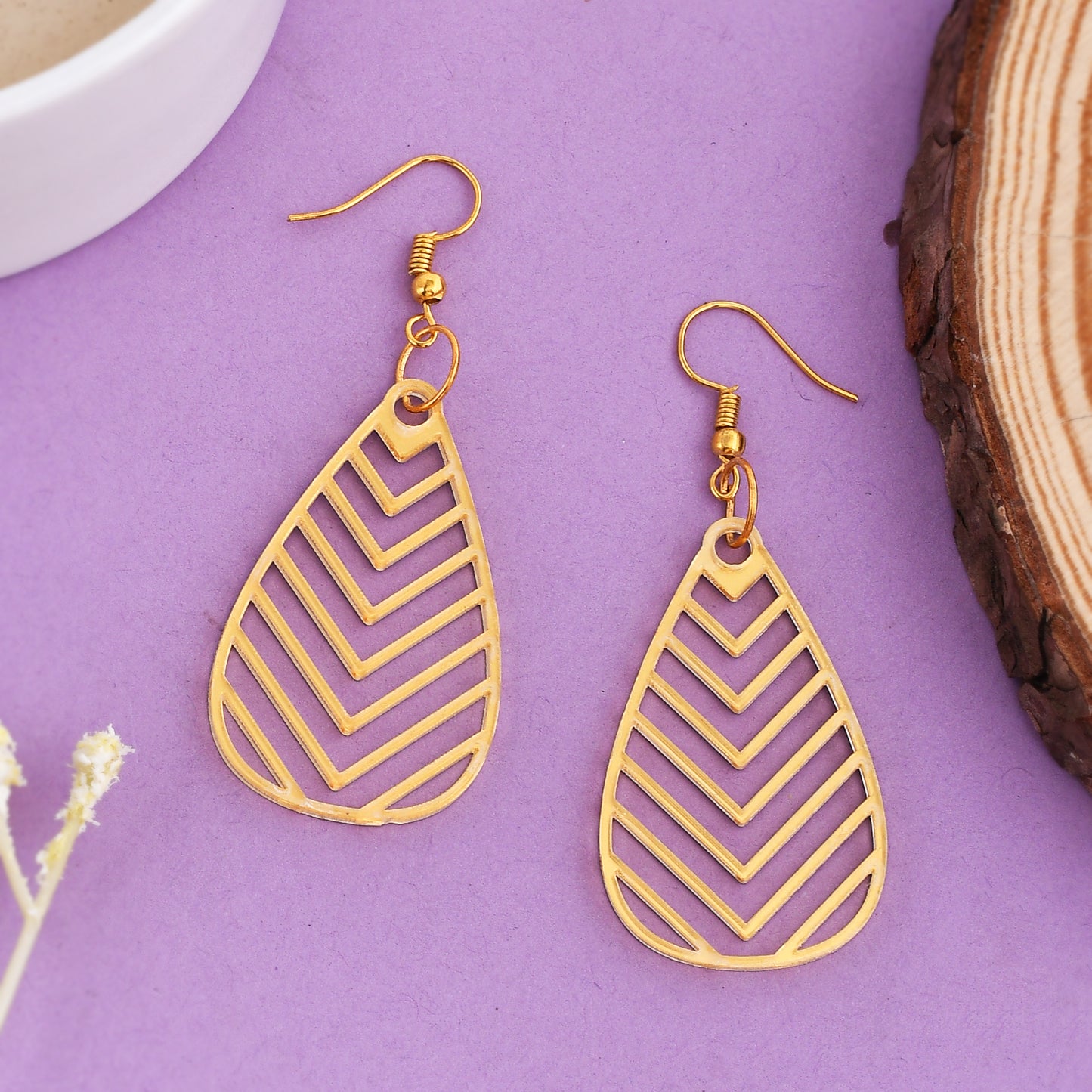 Golden Acrylic Earring
